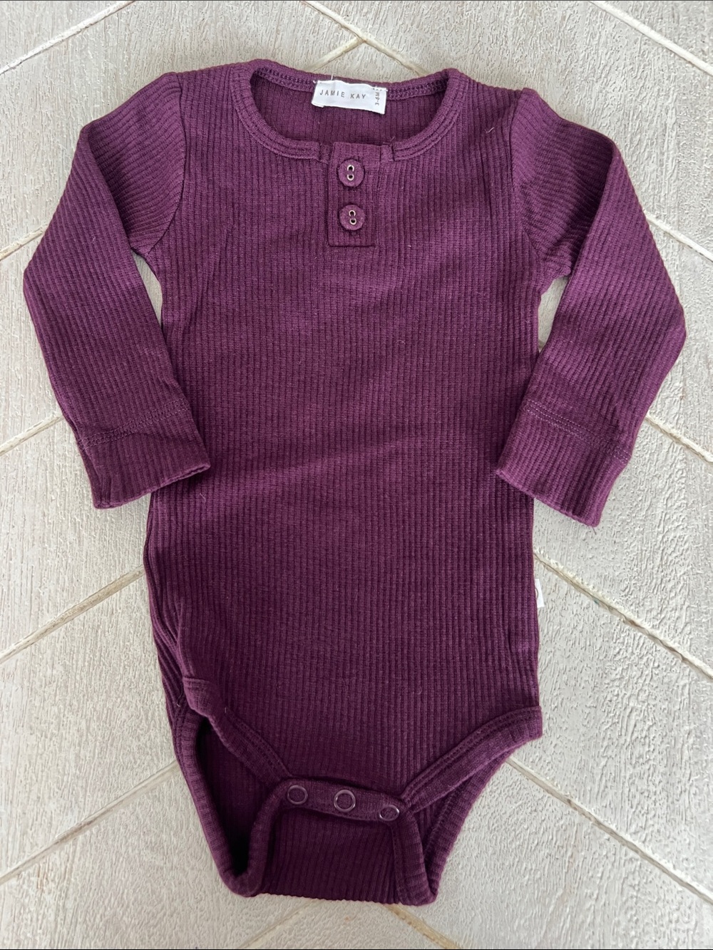 Jamie Kay Boysenberry long sleeve bodysuit 3-6m